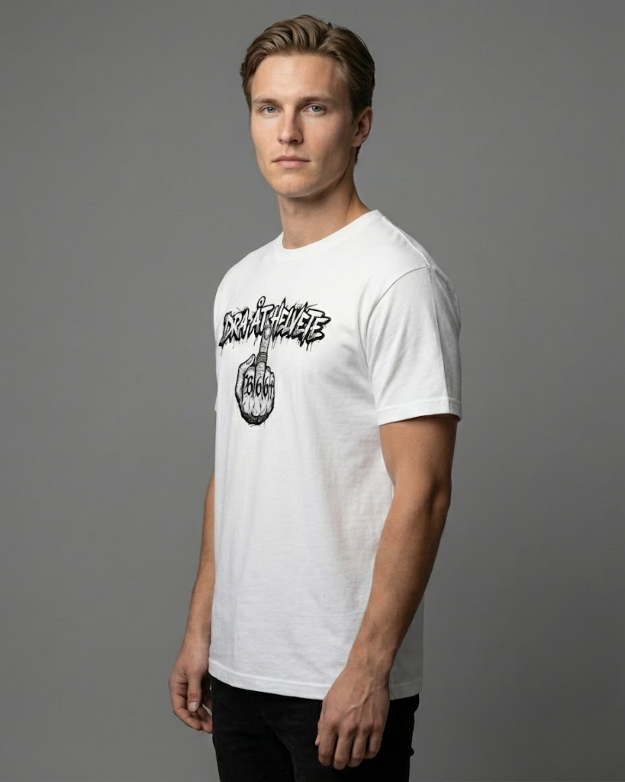 B66 Savage Tee – “Dra Åt Helvete” White
