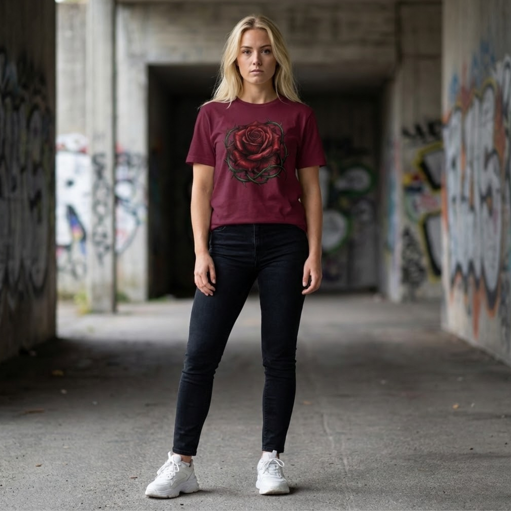 Scarlet Thorn Tee – Maroon
