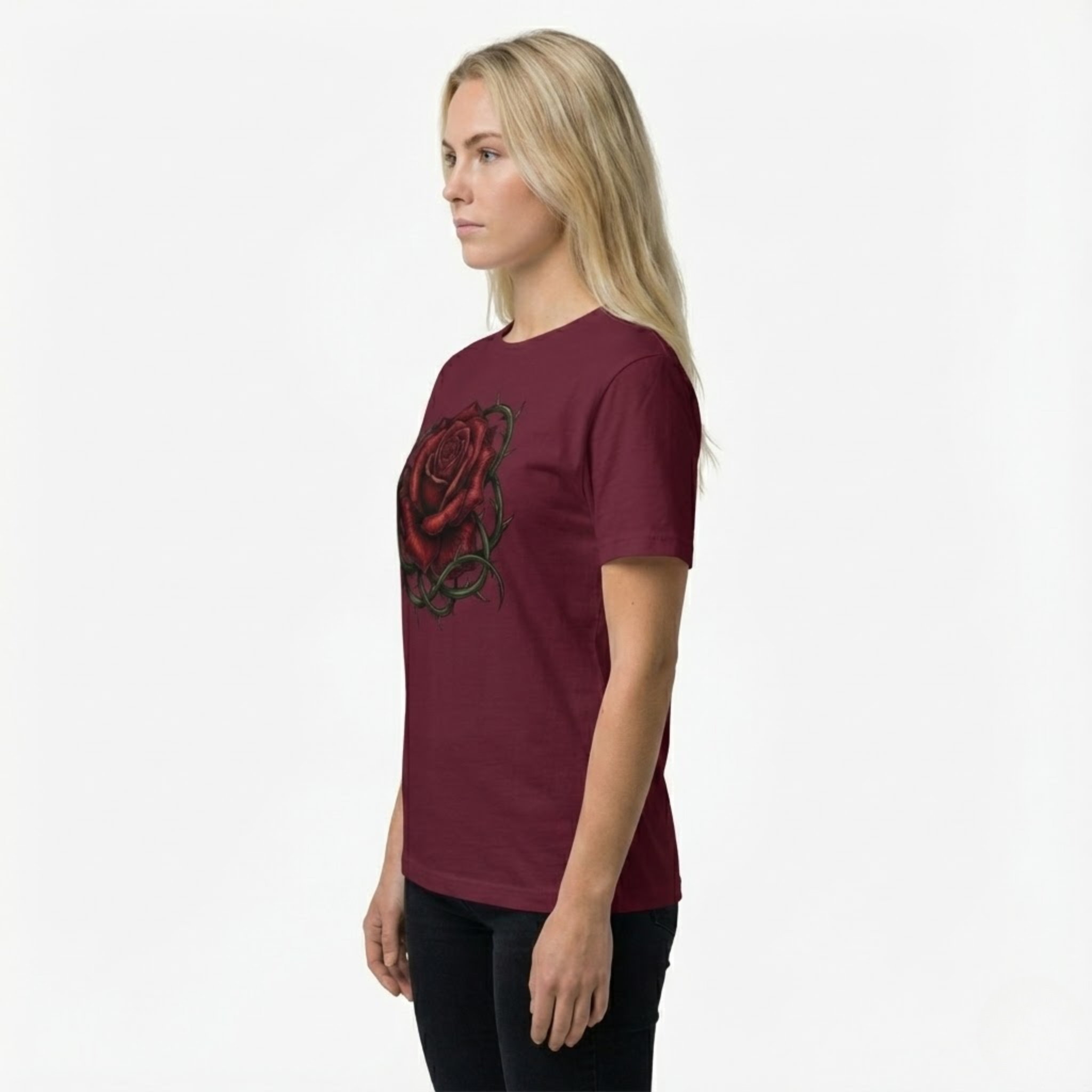 Scarlet Thorn Tee – Maroon