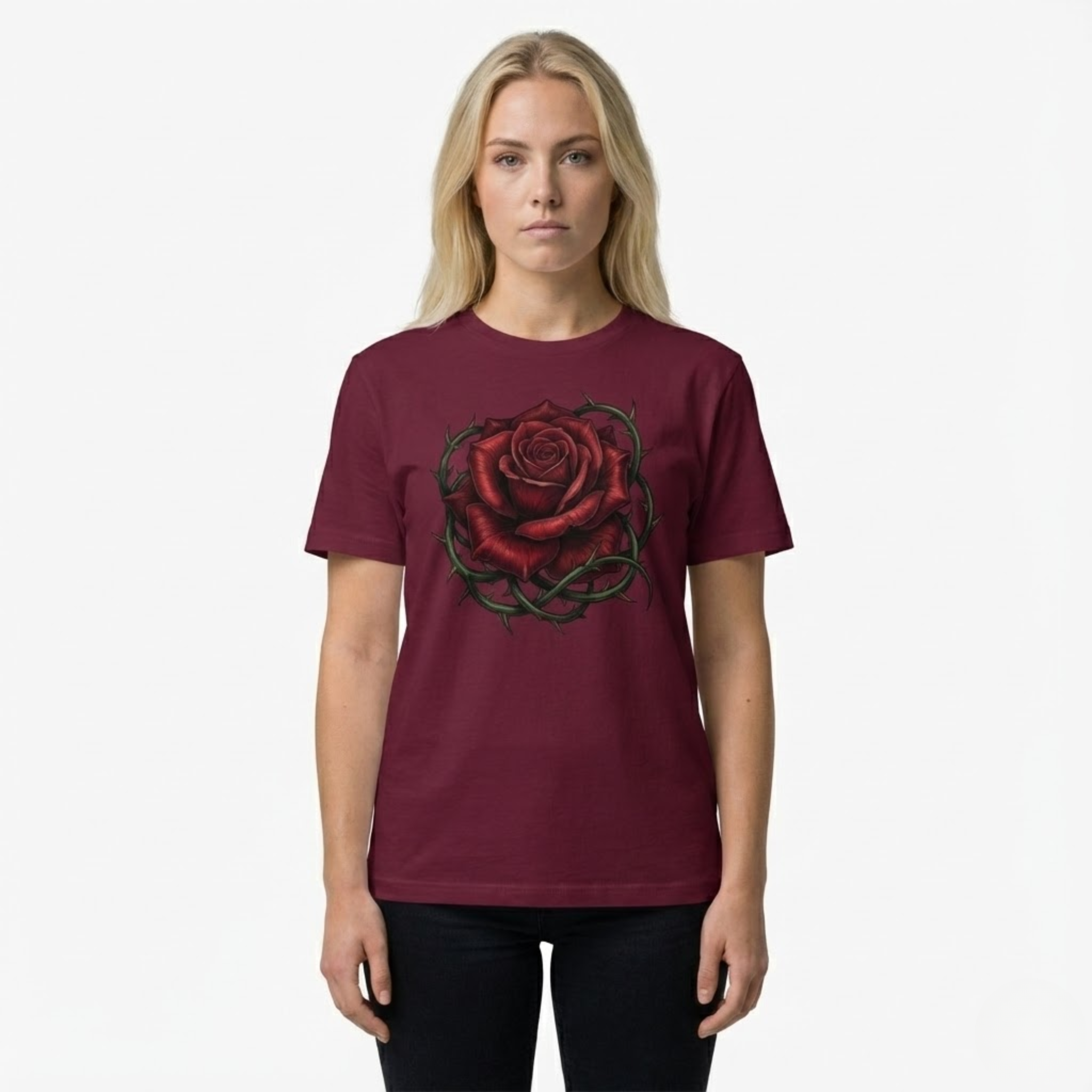 Scarlet Thorn Tee – Maroon